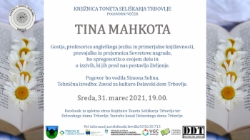 POGOVORNI VEČER S TINO MAHKOTA